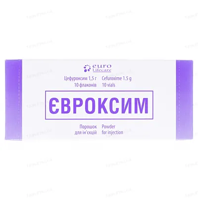Євроксим порошок д/ін. по 1.5 г №10 у флак.