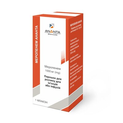 Меропенем Ананта порошок для р-ра д/ин. и инф. по 1000 мг №1 во флак.