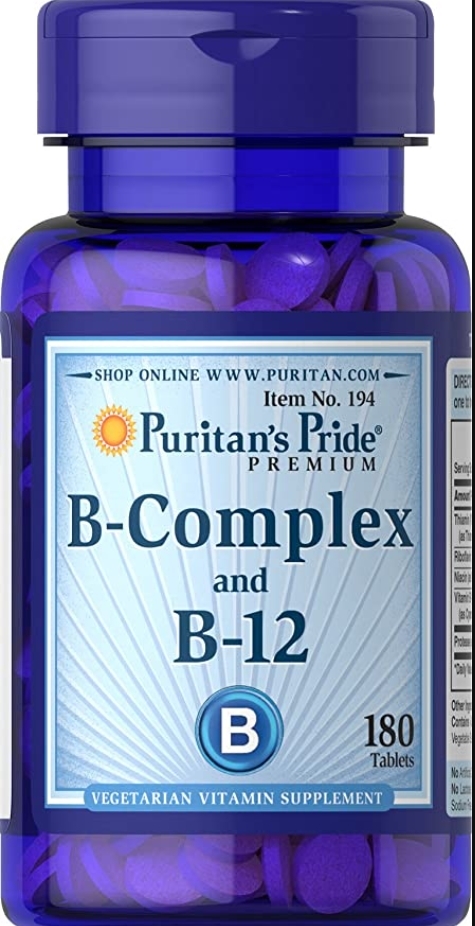 Витамины группы В Puritan's Pride Vitamin B-Complex and Vitamin B-12, 180 таблеток
