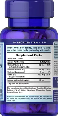 Вітаміни групи В Puritan's Pride Vitamin B-Complex and Vitamin B-12, 180 таблеток
