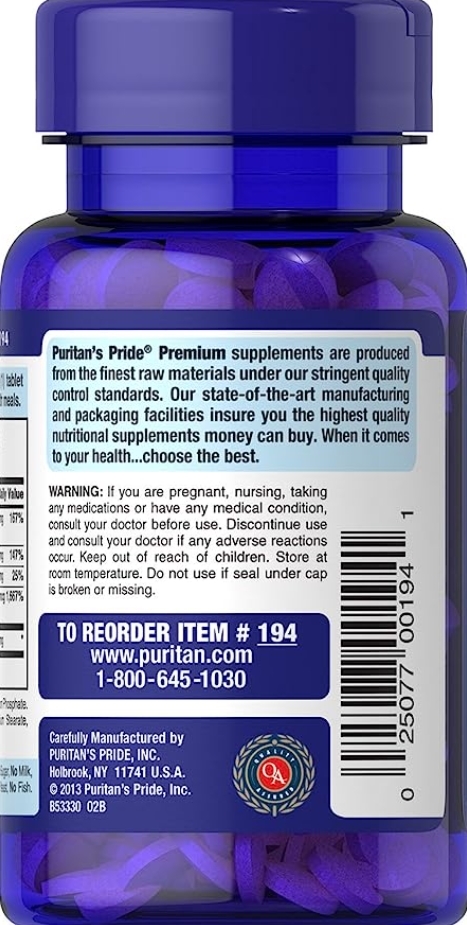 Витамины группы В Puritan's Pride Vitamin B-Complex and Vitamin B-12, 180 таблеток