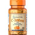 Витамин С Puritan's Pride Vitamin C-500 с Protective Bioflavonoids and Wild Rose Hips, 100 каплет