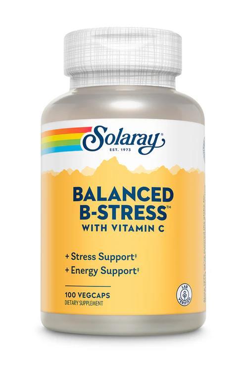Сбалансированный В-стресс с витамином С Solaray Balanced B-stress with vitamin C, 100 капсул