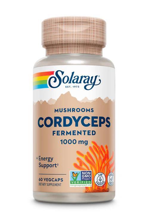 Гриб Кордицепс ферментований Solaray Fermented Cordyceps, 60 капсул