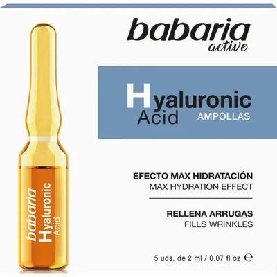 Сироватка для обличчя Babaria Hyaluronic Acid в ампулах зволожуюча з гіалуроновою кислотою, 5 шт х 2 мл