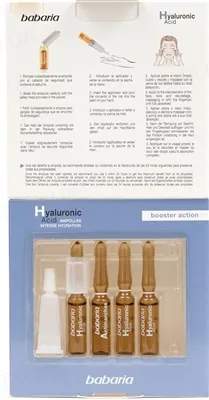 Сироватка для обличчя Babaria Hyaluronic Acid в ампулах зволожуюча з гіалуроновою кислотою, 5 шт х 2 мл