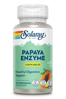 Ферменти папаї Solaray Papaya Enzymes ананас, 90 жувальних таблеток