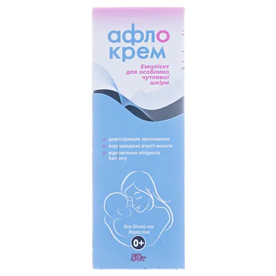 Крем-емоліент Афлокрем для чутливої шкіри дітей та дорослих, 50 г