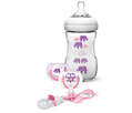 Набор Philips Avent SCD628/01 Natural для девочки (пустышки + клипса для пустышки + бутылочка 260 мл)