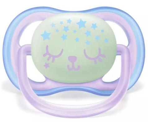 Пустушка силіконова Philips Avent Ultra Air Nighttime SCF376/12, 0-6 місяців, 2 шт