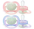 Пустушка силіконова Philips Avent Ultra Air Nighttime SCF376/12, 0-6 місяців, 2 шт