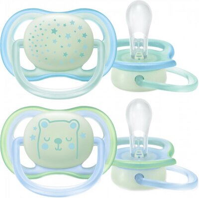 Пустушка силіконова Philips Avent Ultra Air Nighttime SCF376/11, 0-6 місяців, 2 шт