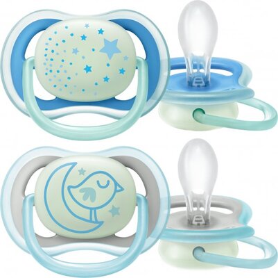 Пустушка силіконова Philips Avent Ultra Air Nighttime SCF376/21, 6-18 місяців, 2 шт
