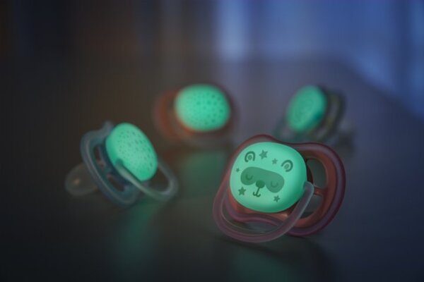 Пустушка силіконова Philips Avent Ultra Air Nighttime SCF376/21, 6-18 місяців, 2 шт
