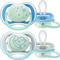 Пустушка силіконова Philips Avent Ultra Air Nighttime SCF376/21, 6-18 місяців, 2 шт