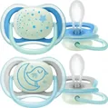 Пустушка силіконова Philips Avent Ultra Air Nighttime SCF376/21, 6-18 місяців, 2 шт