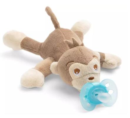 Пустышка силиконовая Philips Avent Ultra Soft SCF348/12, 1 шт + игрушка мартышка 0-6 месяцев, 1 шт