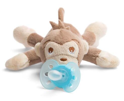 Пустышка силиконовая Philips Avent Ultra Soft SCF348/12, 1 шт + игрушка мартышка 0-6 месяцев, 1 шт