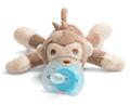 Пустышка силиконовая Philips Avent Ultra Soft SCF348/12, 1 шт + игрушка мартышка 0-6 месяцев, 1 шт