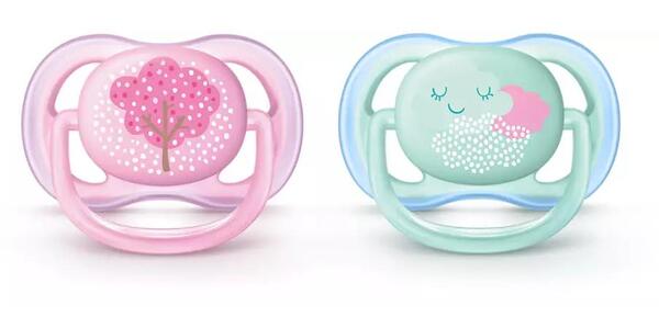 Пустышка силиконовая Philips Avent Ultra Air SCF343/20, 0-6 месяцев, 2 шт