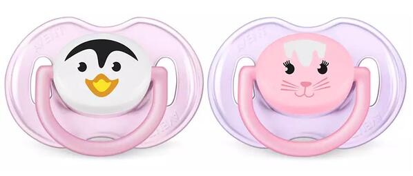 Пустышка силиконовая Philips Avent Classic Кролик Трумен и его друзья SCF182/13, 0-6 месяцев, 2 шт