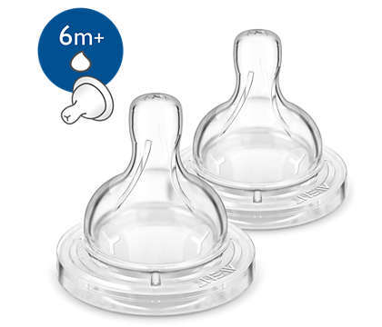 Соска силиконовая Philips Avent Classic SCF636/27, для густой еды, от 6 месяцев, 2 шт