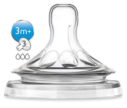 Соска силиконовая Philips Avent Natural SCF653/27, 3 отверстия, от 3 месяцев, 2 шт