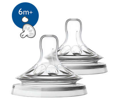 Соска силиконовая Philips Avent Natural SCF046/27, для густой еды, от 6 месяцев, 2 шт
