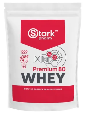 Протеїн сироватковий концентрат Stark Pharm Premium 80 Whey подвійний шоколад, 1000 г