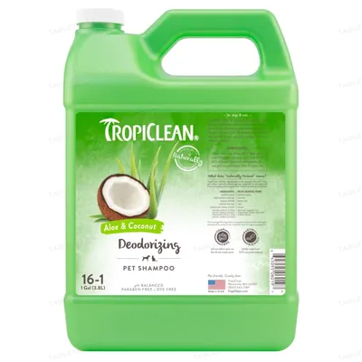 Шампунь TropiClean Алоє та кокос, концентрат, дезодоруючий, для собак та котів, 3,8 л