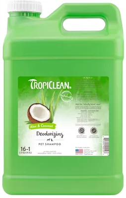 Шампунь TropiClean Алоє та кокос, концентрат, дезодоруючий, для собак та котів, 9,5 л