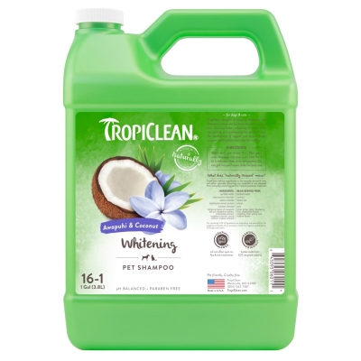 Шампунь TropiClean Имбирь и кокос, концентрат, для белой шерсти, собак и кошек, 3,8 л