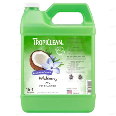 Шампунь TropiClean Імбир і кокос, концентрат, для білої шерсті, для собак та котів, 3,8 л