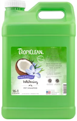 Шампунь TropiClean Імбир і кокос, концентрат, для білої шерсті, для собак та котів, 9,5 л