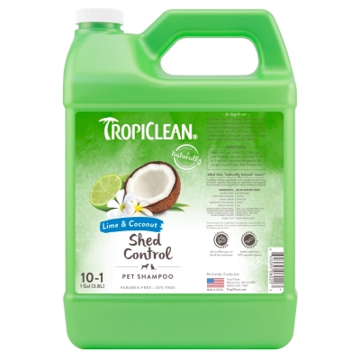 Шампунь TropiClean Лайм и кокос, концентрат, для ускорения линьки, собак и кошек, 3,8 л