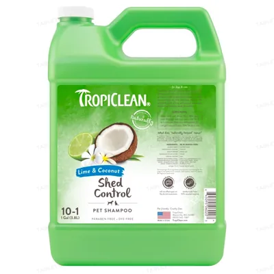 Шампунь TropiClean Лайм і кокос, концентрат, для прискорення линьки, для собак та котів, 3,8 л