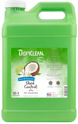 Шампунь TropiClean Лайм і кокос, концентрат, для прискорення линьки, для собак та котів, 9,5 л