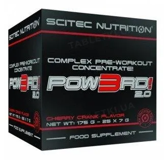 Передтренувальний комплекс Scitec Nutrition POW3RD! 2.0, вишня, 25 пакетиків по 7 г