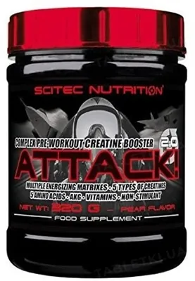 Креатин перед тренуванням Scitec Nutrition ATTACK 2.0 груша, 320 г