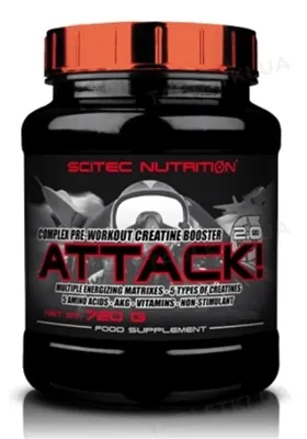 Креатин перед тренуванням Scitec Nutrition ATTACK 2.0 груша, 720 г