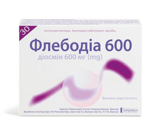 Флебодиа600таблетки,п/плен.обол.по600мг№30(15х2)