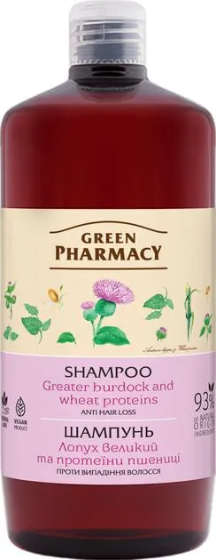 Шампунь Green Pharmacy Лопух великий і протеїни пшениці проти випадіння волосся, 1 л