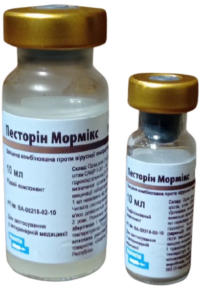 Вакцина Песторин Мормикс против вирусной геморрагической болезни кроликов и миксоматоза по 10 доз №5 во флак.