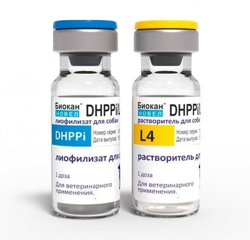Біокан Новел DHPPi/L4 вакцина для собак проти чуми по 1 дозі у флак.