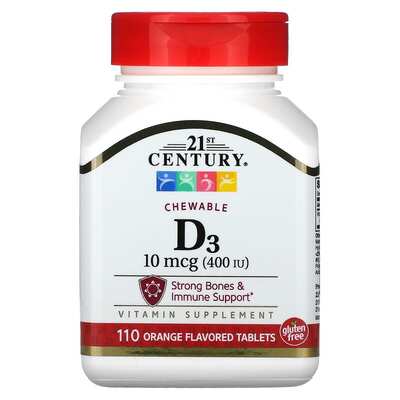 Витамин Д3 21st Century Vitamin D3 400 МЕ, 110 таблеток