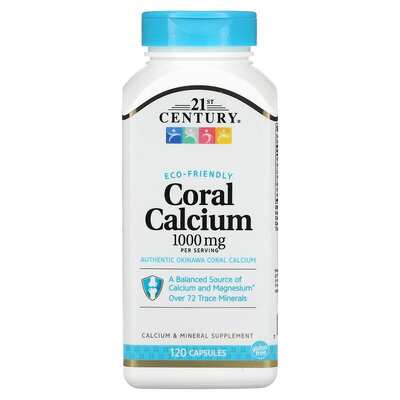 Кальцій кораловий 21st Century Coral Calcium 1000 мг, 120 капсул