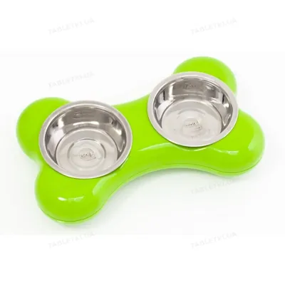 Миска HING Кісточка, розмір S (2 ємності по 350 мл, діаметр 14 см)