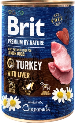 Корм влажный для собак Brit Premium Индюшатина с индюшиной печенью, 400 г
