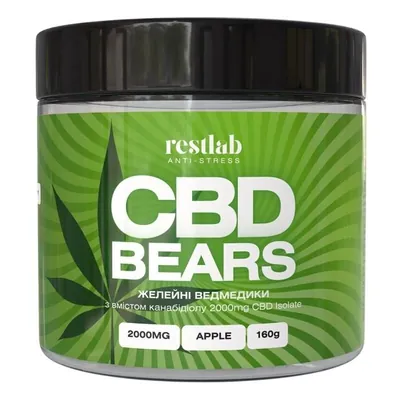 Желейні ведмедики CBD Restlab з канабідіолом яблуко, 160 г