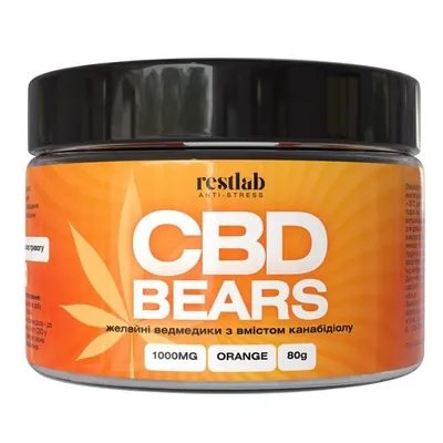 Желейні ведмедики CBD Restlab з канабідіолом апельсин, 80 г
